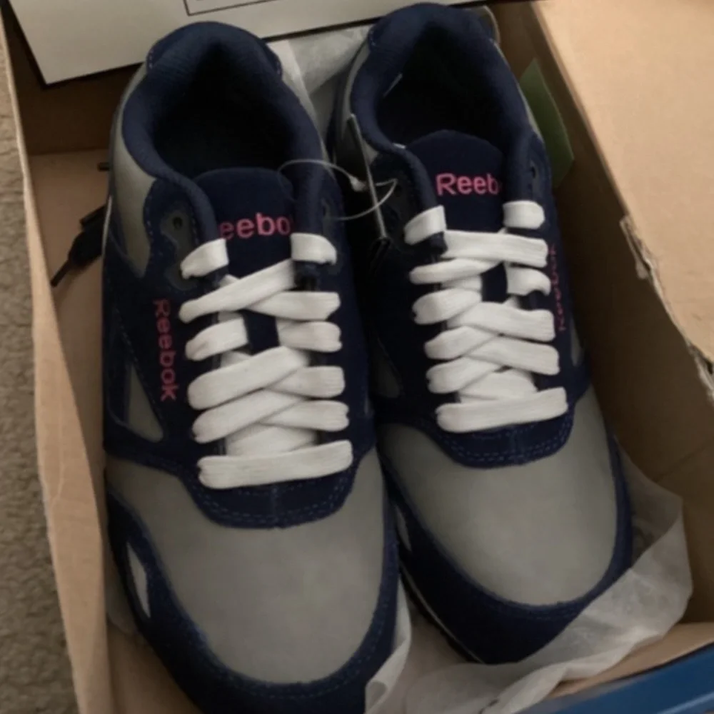 Reebok Work Women's Prelaris Retro Jogger Grey Blue Pink US 6W